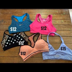 PINK and NIKE sports bras